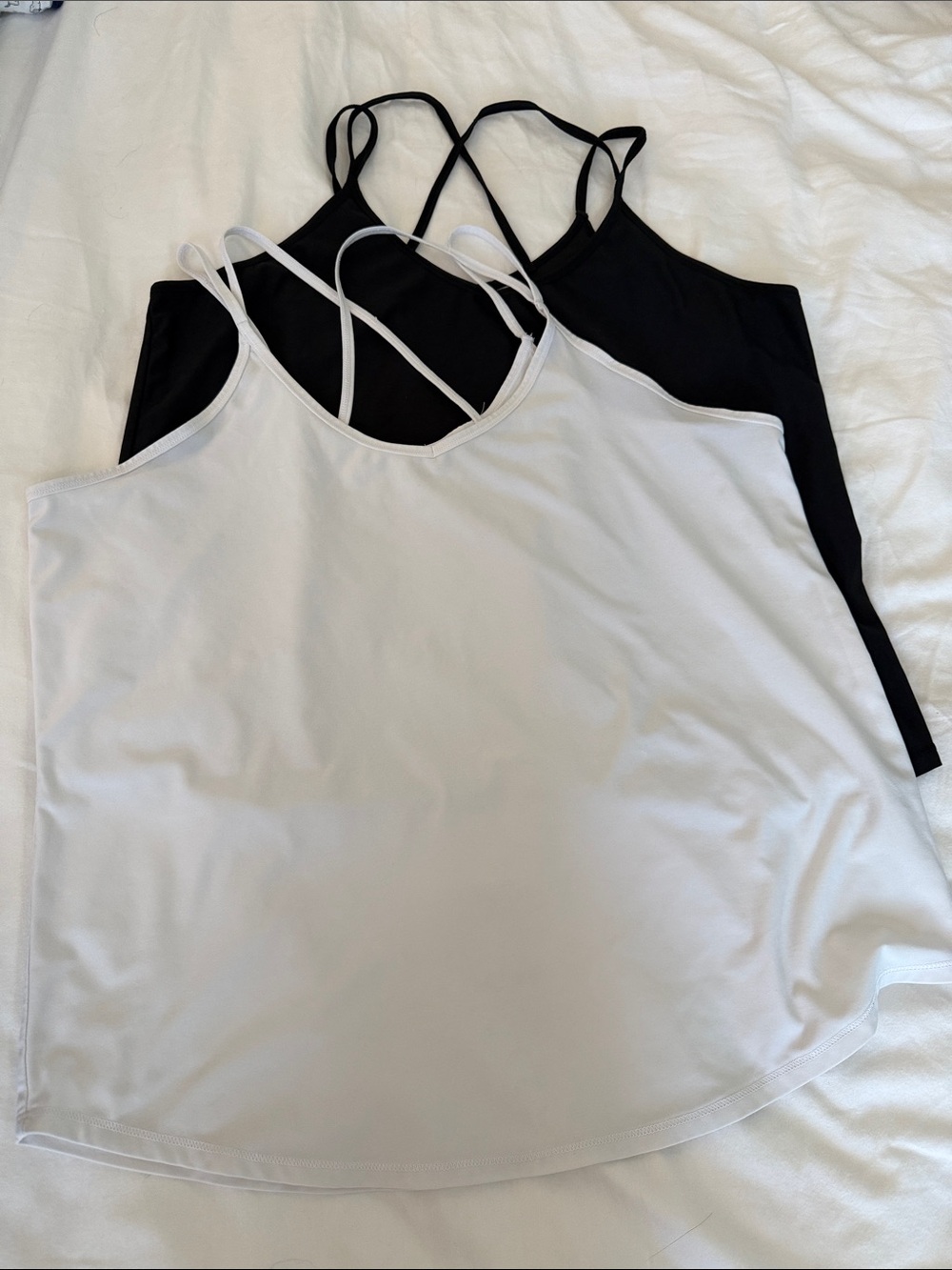 Everyday Strappy Cami Tank Top - White and Black DSG